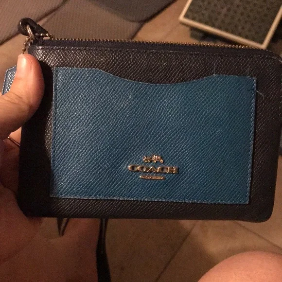 Coach Wristlet in Navy and Teal - Picture 1 of 6
